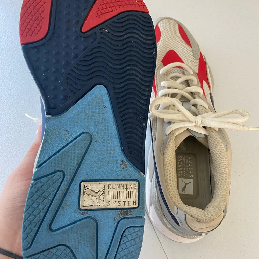 Puma men’s BMW Motorsport RS-X3 red blue white lace up running sneakers shoes 11